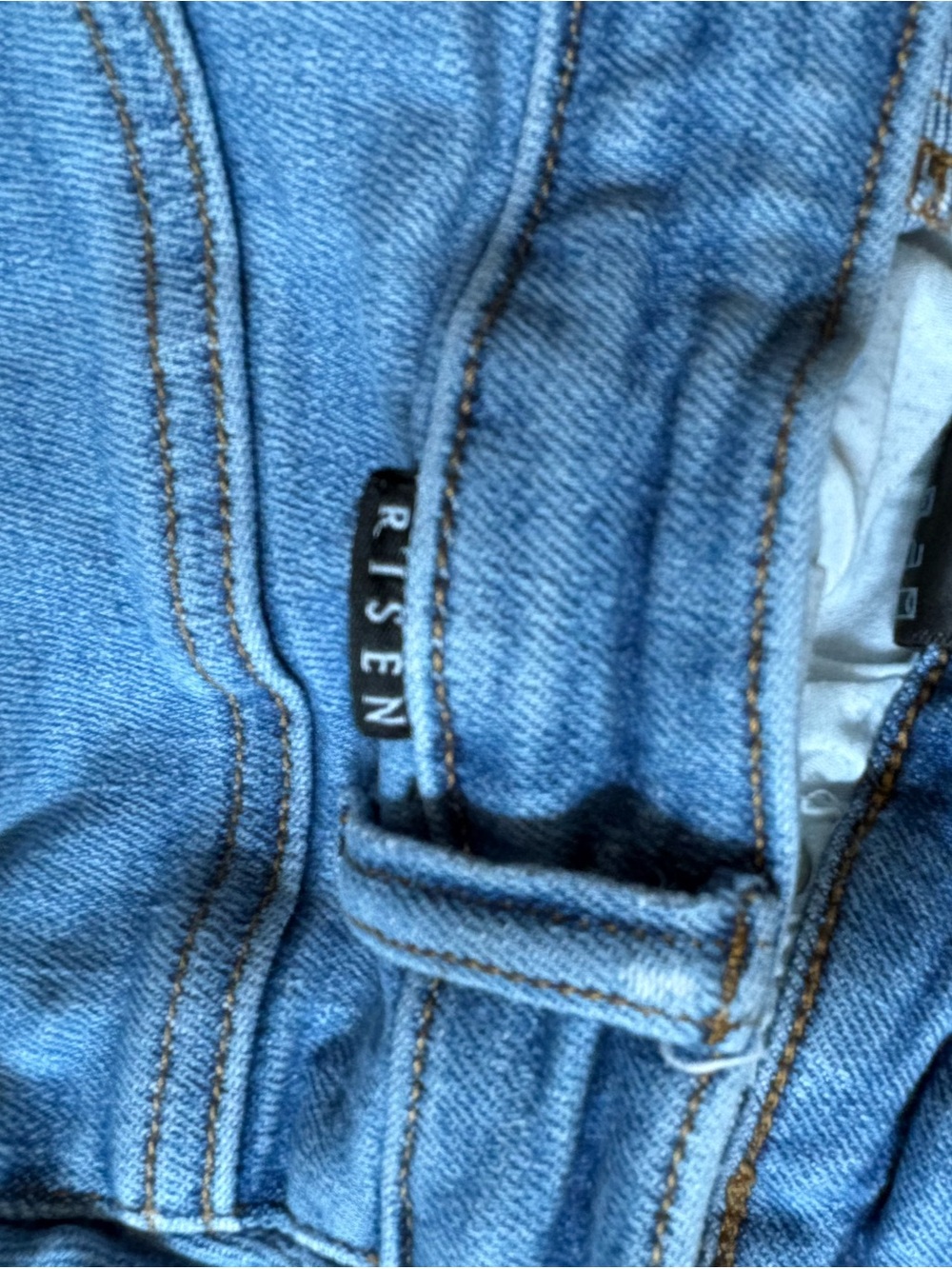 Risen Women's Straight Leg Jeans in Light Blue Denim